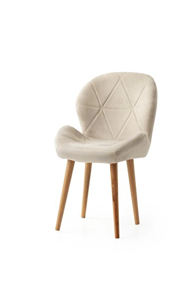 Evistro VRA Ahşap Ayaklı Babyface Kumaş Salon Balkon ve Mutfak Sandalyesi 4 ADET