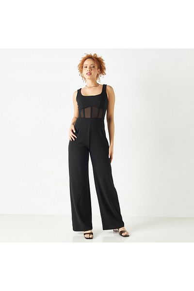 FAV Sleeveless Jumpsuit with Panel Detail