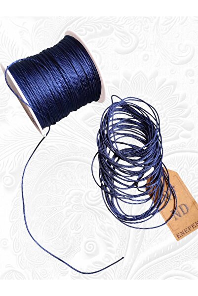 ENEFENDİ Dark Blue Color Macrame Bracelet Parachute Lanyard - 1mm, 6 Meters