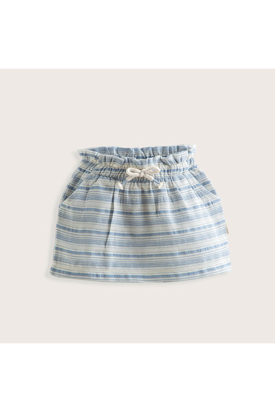 Chakra Marine Çizgili Etek Mavi