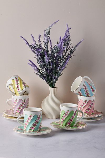Perotti Kuzguncuk 12-Piece Porcelain Coffee Set for 6