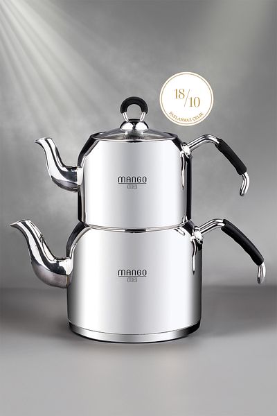 Snippy Mango Kitchen - Maxi Large Size Stainless Steel 1.7 - 2.75 Lt. Teapot Set
