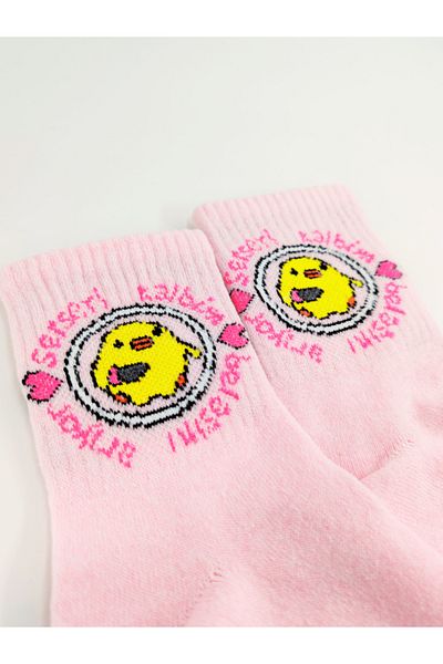 Shuttle Park Unisex Love Socks Κομψό, καθημερινό στυλ με μοτίβο πανκ που αναζητά την καρδιά μου γραπτές ροζ κολεγιακές κάλτσες