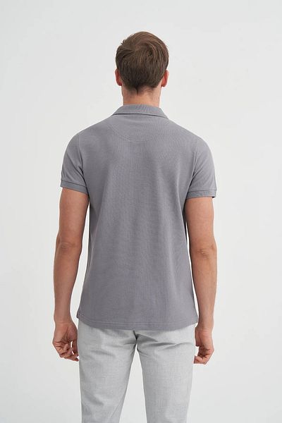 Cazador Μπλουζάκι Polo Neck Slim Fit Pique απλό βαμβακερό μπλουζάκι
