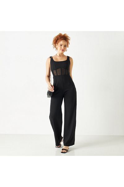 FAV Sleeveless Jumpsuit with Panel Detail