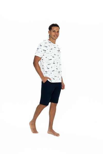U.S. Polo Assn. Σετ μπλουζάκι με κοντό μανίκι και σορτς με λαιμόκοψη, τσέπη, στάμπα σανδάλι, ανδρικό