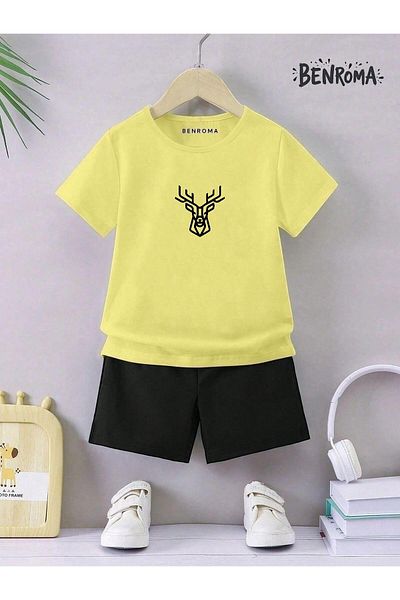 BENROMA Unisex Kids Shorts Set - Character Printed