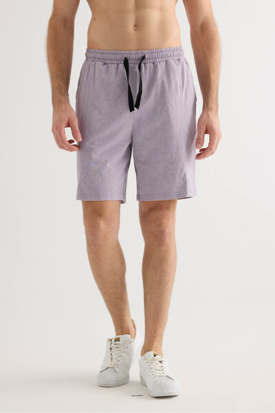 Syah Erkek Pamuklu Yıkamalı Cepli Şort