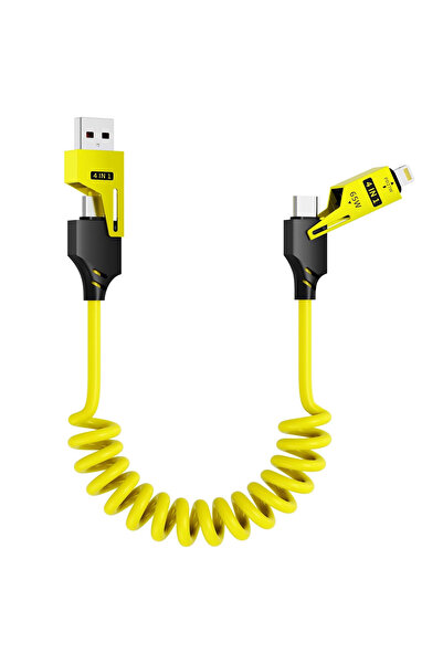 EXENAR 65W Çok Fonksiyonlu 4'ü Bir arada USBC-TypeC-Lighting Şarj Kablo PD  H...