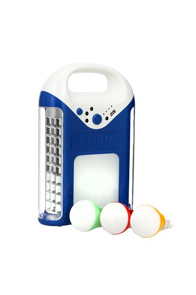 KRYPTON Rechargeable 3 Side Emergency Lantern|KNE5174 |Power Bank Function, Charge Through Solar Panel