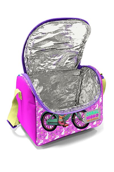 Coral High Kids Purple Pink Bicycle Girl Patterned Thermo Lunchbox 12791
