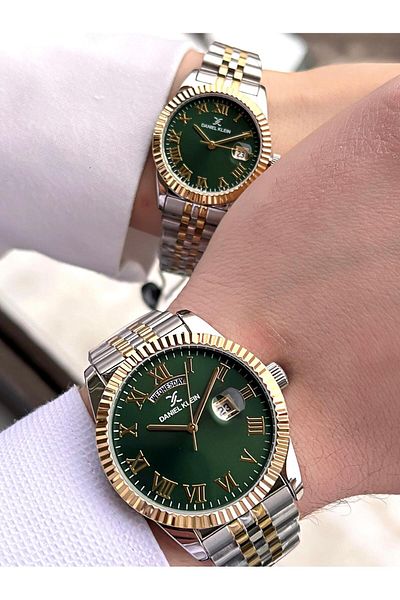 Daniel Klein At Wrist.1.531 - 30 m Water Resistant with Steel Cord, Couple Watch and Special Design Wristwatch Set