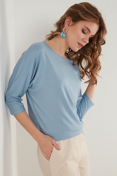 Lela Bluză cu mâneci trei sferturi cu gât crew BLUZ 5861416 Y
