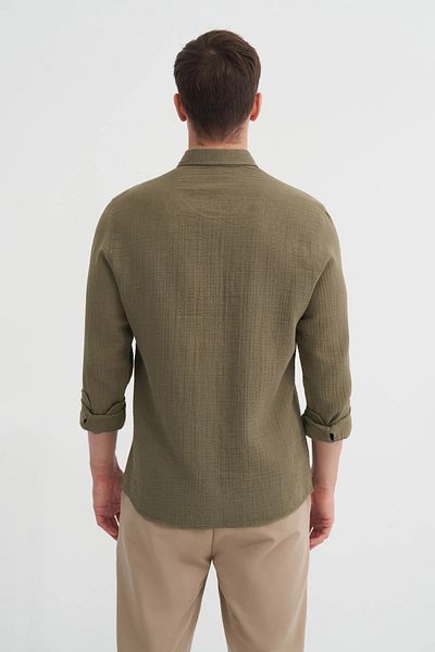 Cazador Regular Fit Cotton Muslin Long Sleeve Shirt
