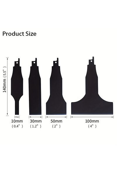 Choice 4-Piece Heavy-Duty Scraper and Blade Set for Reciprocating Saws Steel, Tile and Putty Removal, Wa...