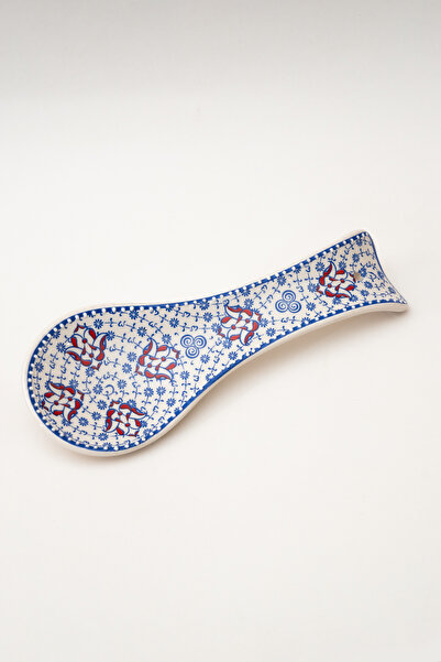 Lalin Blue Desenli Dekoratif Kirli Kaşıklık, Kaşık ve Kepçe Altlığı