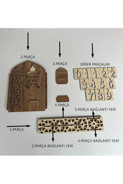 Wooden Factory Ahşap Ramazan Ayı Gün Sayacı - Dekoratif İslami Takvim