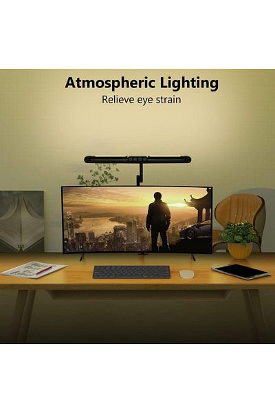 aiopp 24W EU Charger Led Desk Lamp with Clamp, Architect Desk Lamp for Home Office with Atmosphere Lightin