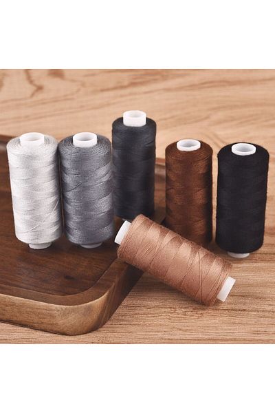 Choice dark series 6 Colors/Set Yarn Sewing Thread Roll Machine Hand Embroidery 400 Yard Each Spool 100% Po