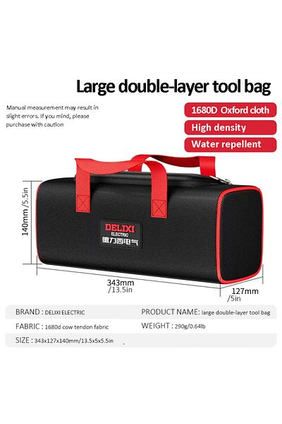 DELIXI ELECTRIC DHGD434 DELIXI ELECTRIC Tool Bag Oxford Cloth Portable Storage Bag, Professional Electrician and Car