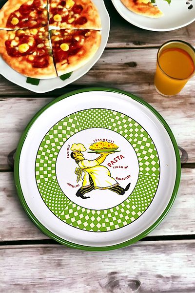 İnci Emaye 22 Cm Single Presentation Tray - Brown Serving Plate