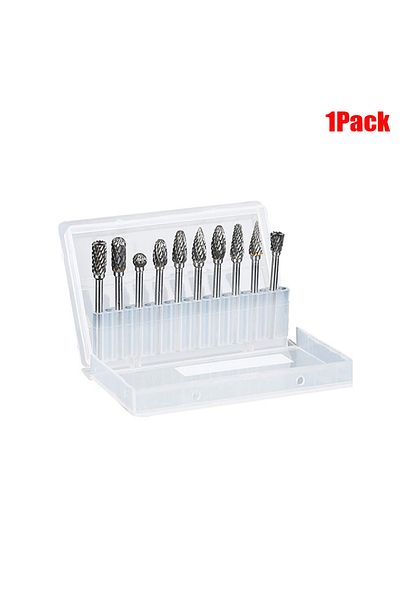 Fbiannely 1 Pack New 10 Pcs 1/8" Shank Tungsten Carbide Milling Cutter Rotary Tool Burr Double Diamond Cut Rot