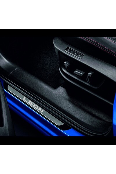 CarEste SEAT LEON TÜM MODELLER UYUMLU  OLD KROM KAPI EŞİĞİ 4 PARÇA YAZILI