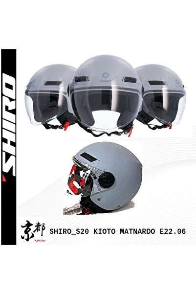 Shiro Jet Motosiklet Kaskı Ofc Kioto Mat Nardo Gri L Beden - Yarım Kask