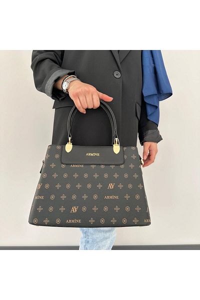 Armine Black Printed Bag - AR20605