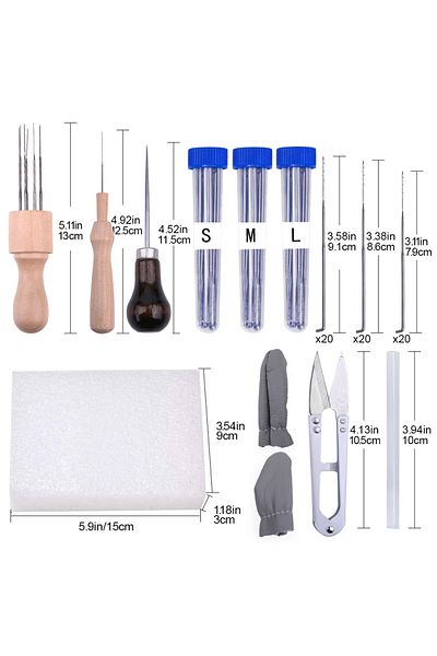 Choice KRABALL 70PCS Needle Felting Kit Wool Felt Needle Wool Felt Pocked Needles for DIY Yarn Wool Felt...