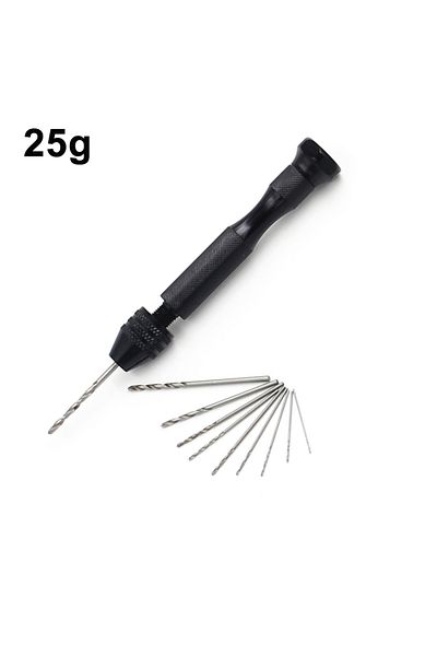 Choice Hand Twist Drill Set 0.3-3.4mm Black Punching Tool 10pc Twist Drill Manual Set For Playing Amber Tho