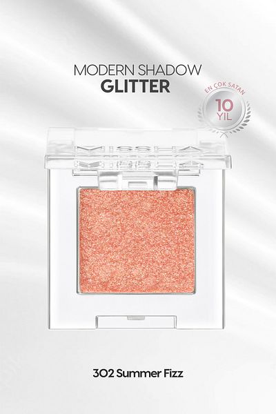 Missha بريق الظل الحديث - مصباح أمامي فردي لامع، يدوم طويلاً ولا يتكتل (302 Summer Fizz)