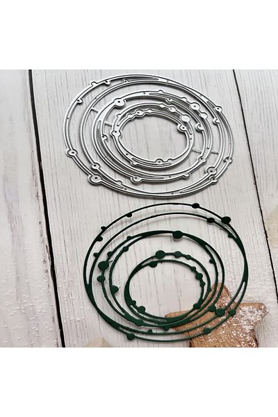 lxxwtz 3d Spotty Line Circle Metal Stencil Mold Cutting Dies Decoration Scrapbook Die Cuts Album Paper C...