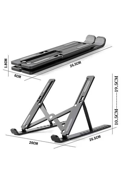 Choice 10 Position Black Foldable Laptop Stand Adjustable Portable Notebook Bracket Support Base ABS Holder