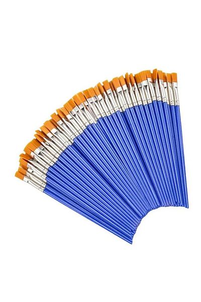 Choice 30pcs flat 30pcs Small Fine Nylon Hair Detail Flat Paint Brush For Drawing Watercolor Brushes Paint
