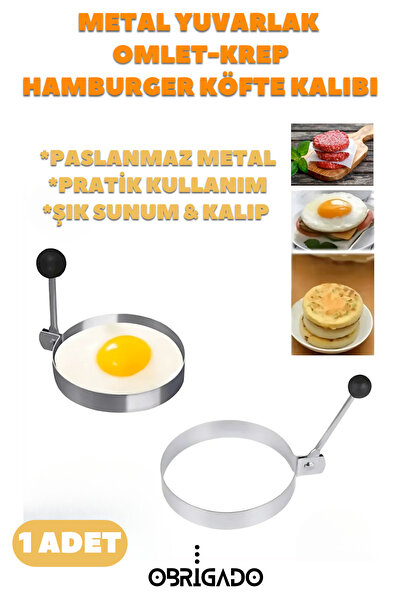 obrigado New Series Fireproof Nonstick Practical Metal Round Omelette Crepe Mold