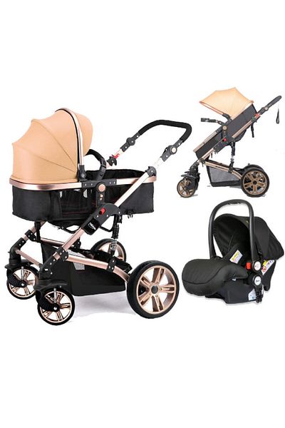TEKNUM Teknum 3In1 Pram Stroller + Infant Car Seat - Khaki