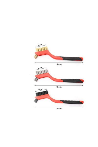 Choice 3pc Mini Brush Set Of Three Kitchen Brushes For Gas Hoods Grease And Stain Removal Cooktop Cleaning