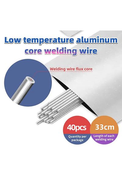 Choice 1.6mm x 40PCs Aluminum Welding Rods Low Temperature Easy Melt Aluminum Welding Wire Flux Core Suitab