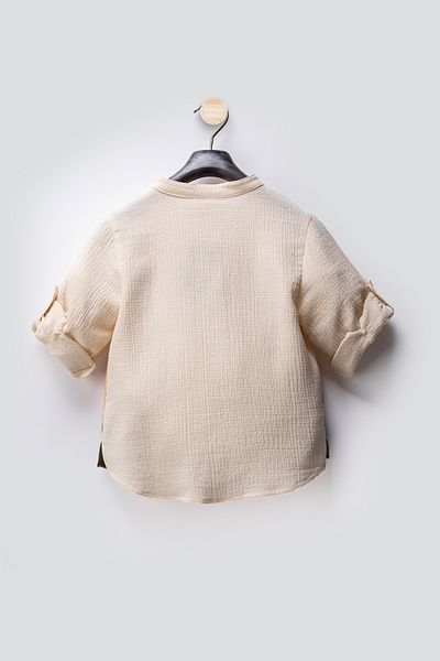 Ofislot Patterned Linen Baby Boy's Suit Double Boy's Suit Baby Boy's Clothing Baby Boy's Sub-Master Suit