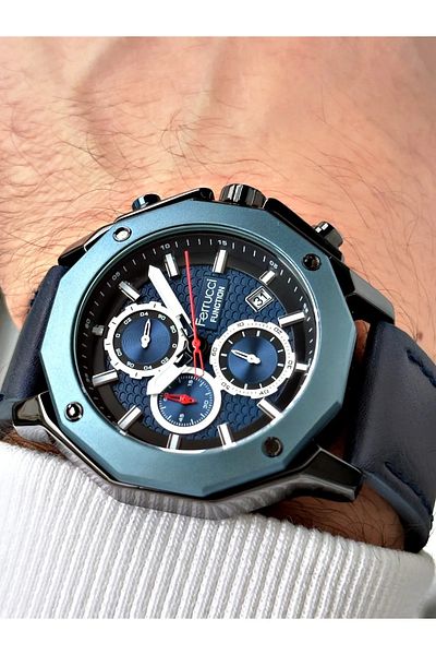 Ferrucci All Functions Active Leather Cord 3 Atm Waterproof Men's Wristwatch