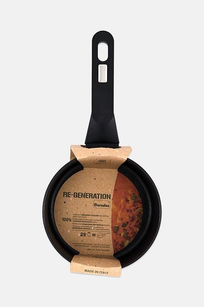 RE-GENERATION Aluminum Sauce Pan 16 cm 1400 ml Capacity, Black