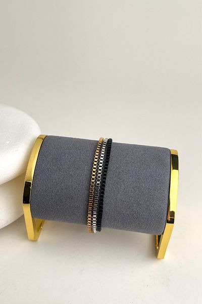 Modex Three Color Cube Chain Bracelet