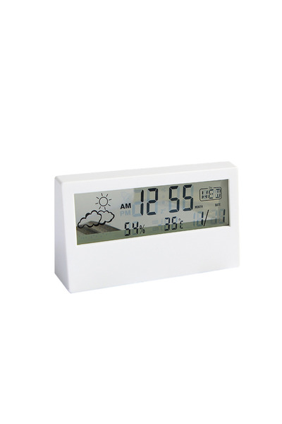 Gaqqee White LED Thermometer Thermo-Hygrometer Multifunction Electronic Temperature Humidity Meter Weather