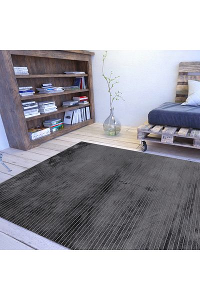 Homelux Nory rug, rectangular, 190X290 cm, plain, dark grey, viscose, wool