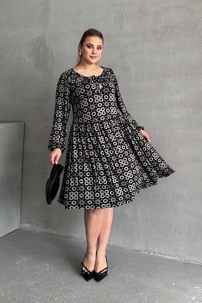 Stil Diva Plus Size Long Sleeve Halter Hem Pleated Dress 100-75