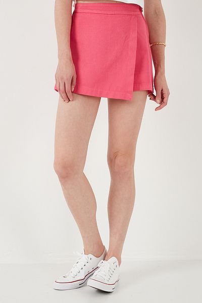 Lela Bumbac, cu fermoar, mini pantaloni scurți asimetrici, fuste, pantaloni scurți, 668YP4411