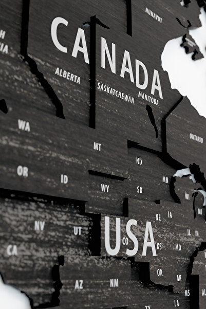 Colorfull Worlds 3D Wooden English World Map - 150X80Cm - Home Office Gift Wall Decoration