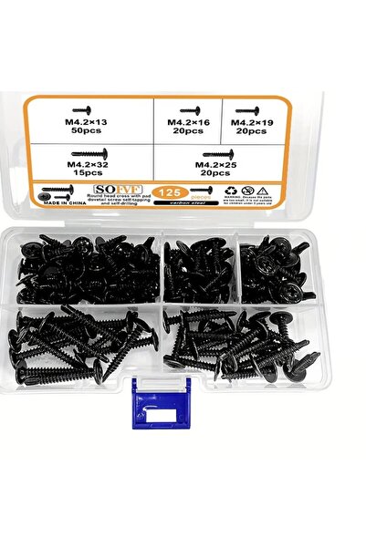 Choice 125 قطعة 125 قطعة من البراغي ذاتية اللولبة السوداء، مثقاب متقاطع، تركي...