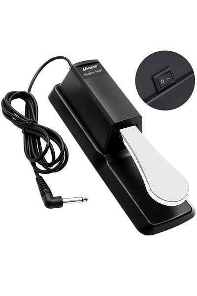 Miwayer Black Miwayer Sustain Pedal with Polarity Switch for MIDI Keyboard Synth Digital Pianos Electronic D